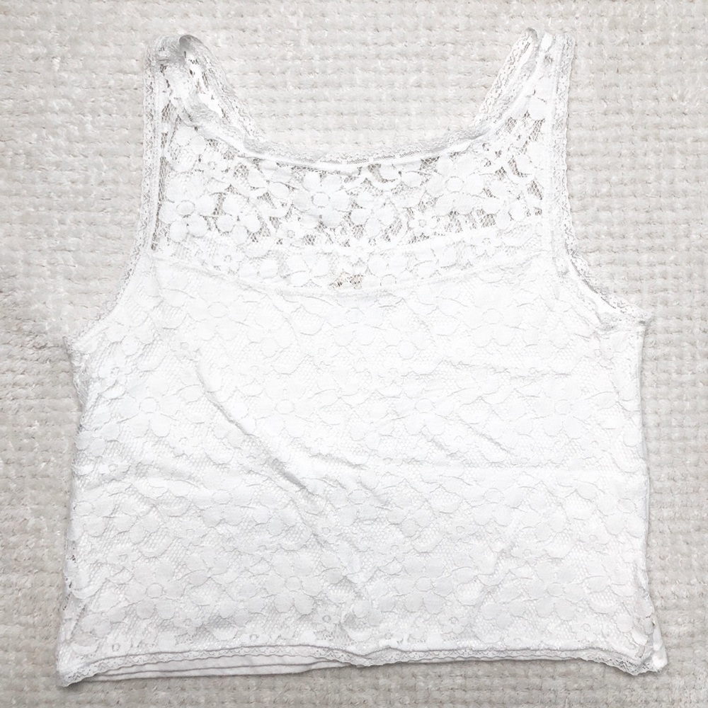 Lace white tank